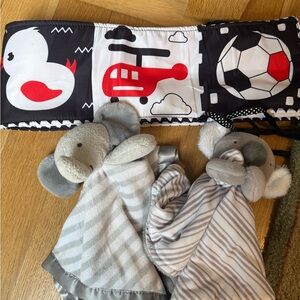Carter's Gray and White Elephant Lovey Set